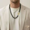 Side Gold Name Necklace for Men Model James