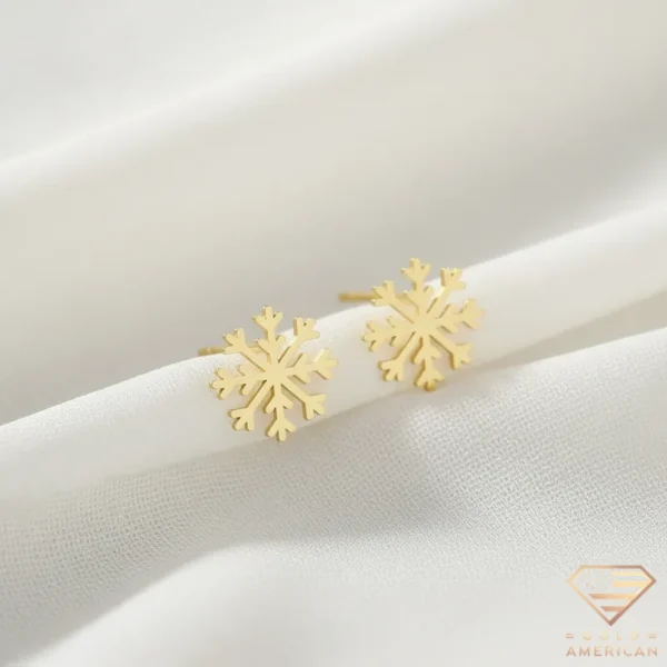 Snowflake Gold Earrings