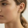 Snowflake Gold Earrings Model