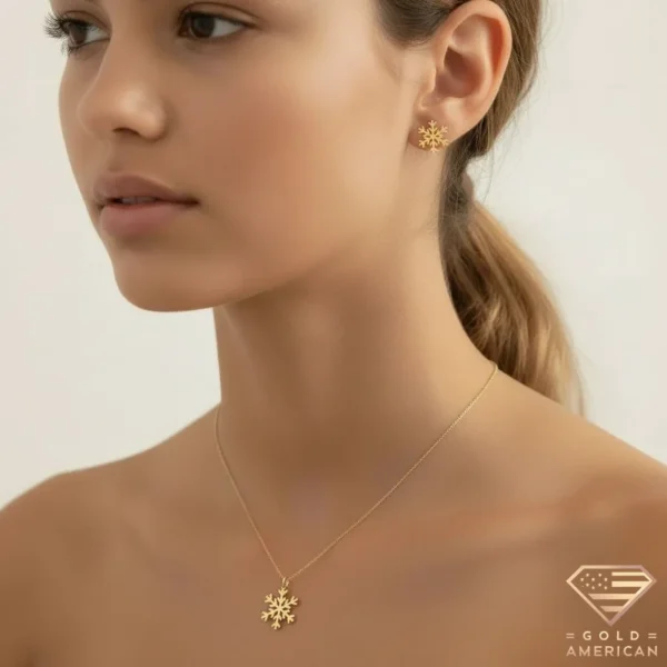 Snowflake Gold Set Model Close up