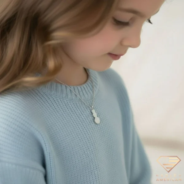 Snowman Gold Necklace Model