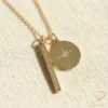 14k Gold Coordinate Bar Necklace