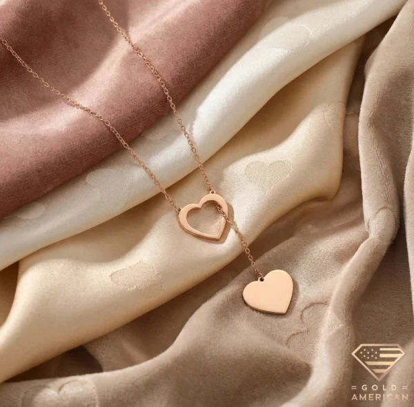 14k Gold Heart Lariat Valentine Gift