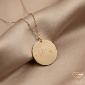 14k Gold Heartbeat Necklace