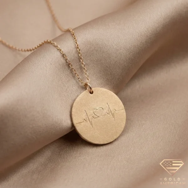 14k Gold Heartbeat Necklace
