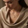 14k Gold Heartbeat Necklace Model