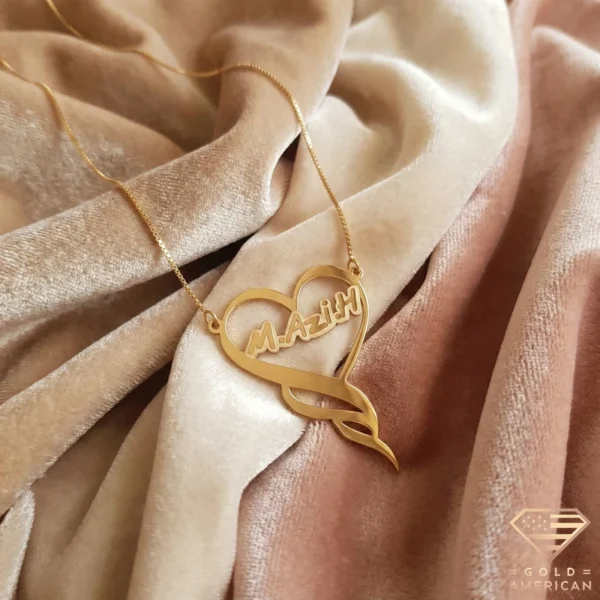 engraved gold necklace for women