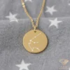 14k Gold Zodiac Constellation Necklace Aquarius