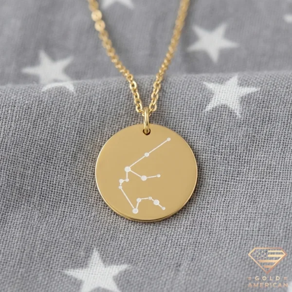14k Gold Zodiac Constellation Necklace Aquarius