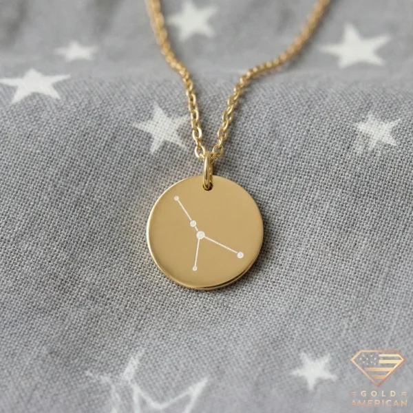 14k Gold Zodiac Constellation Necklace Cancer