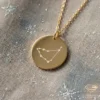 14k Gold Zodiac Constellation Necklace Capricorn