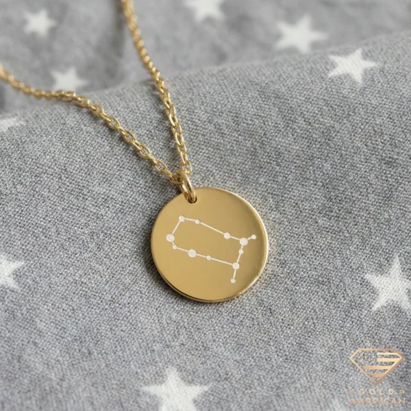 14k Gold Zodiac Constellation Necklace Gemini