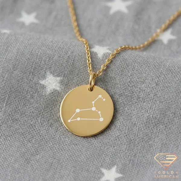 14k Gold Zodiac Constellation Necklace Leo