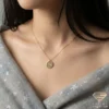 14k Gold Zodiac Constellation Necklace Model Sagittarius Close up