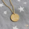 14k Gold Zodiac Constellation Necklace Pisces
