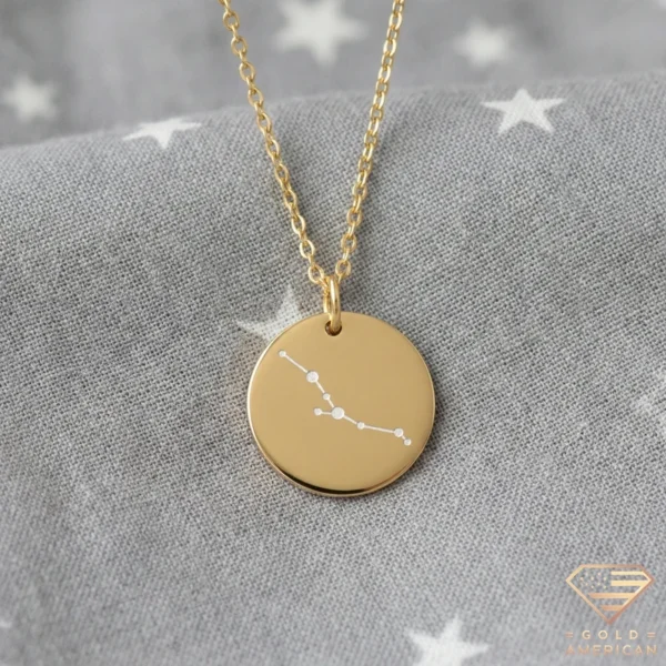14k Gold Zodiac Constellation Necklace Taurus
