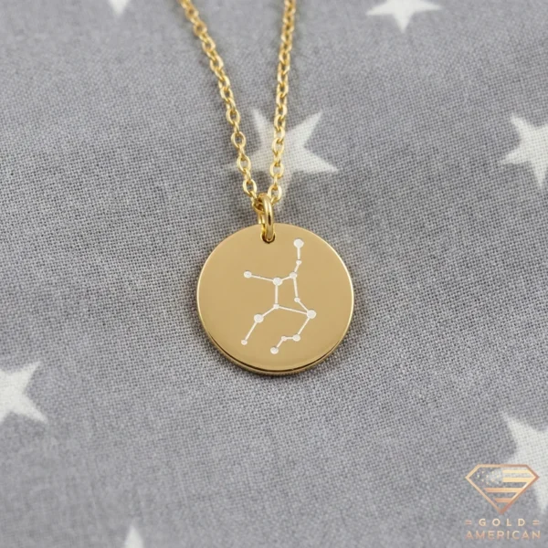 14k Gold Zodiac Constellation Necklace Virgo