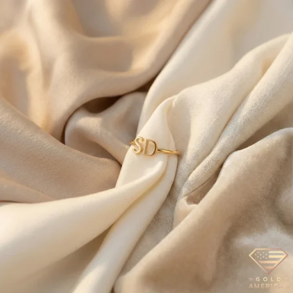 2 letter initial rings gold