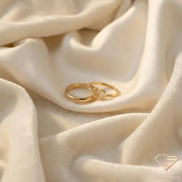 2 letter initial rings gold with a Ring
