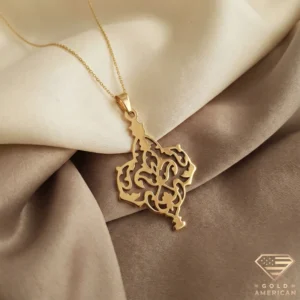 Arabesque Gold Necklace Gold pendant with chain