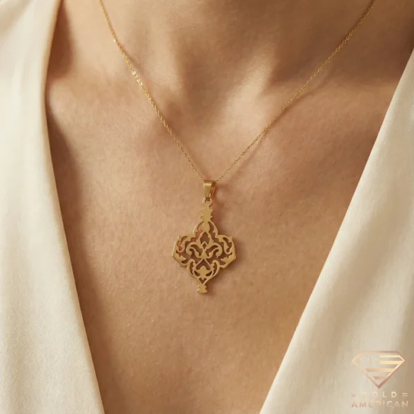 Arabesque Gold Necklace Close up