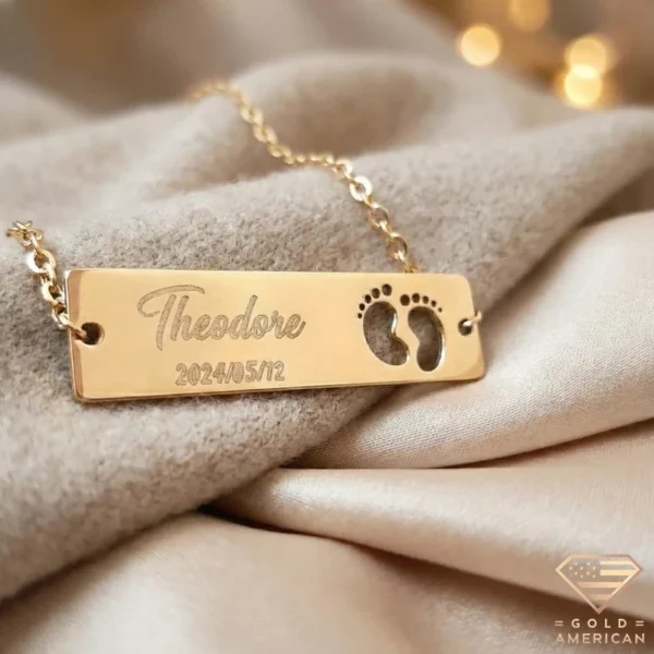 Baby's Footsteps Gold Name Plate