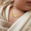 Baby's Footsteps Gold Name Plate Model Close up