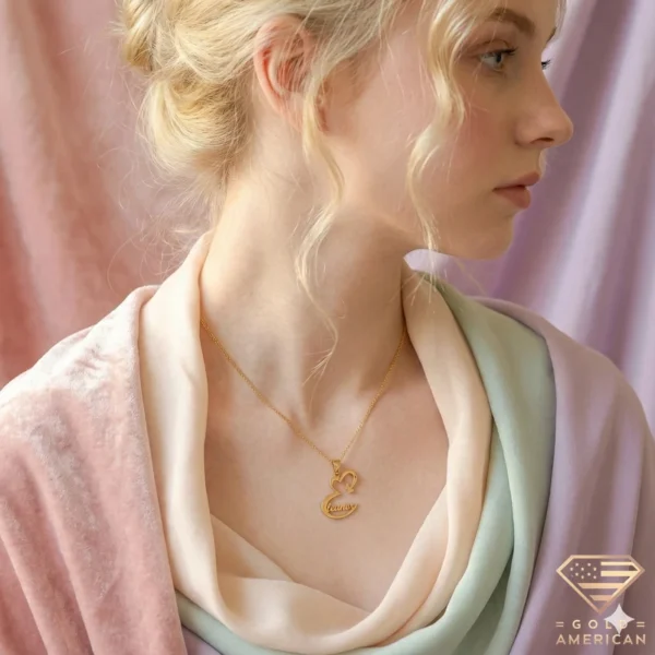 Butterfly Gold Name Necklace Model 3.4