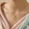 Butterfly Gold Necklace Close up