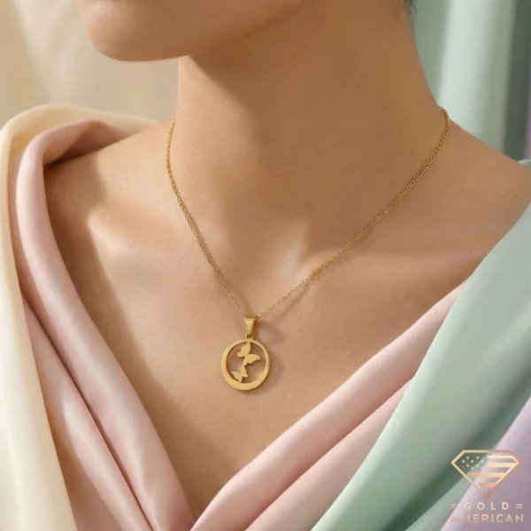 Butterfly Gold Necklace Model