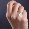Clover Charm Gold Ring on Hand