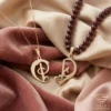 Couple Heart Initial Necklace