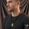Crowned Double Initial Gold Necklace Model