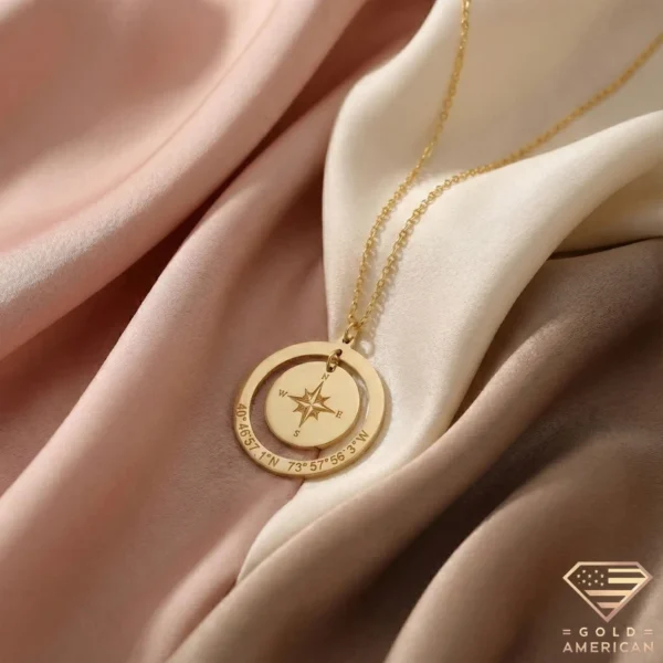 Custom 14k Gold Coordinates Necklace