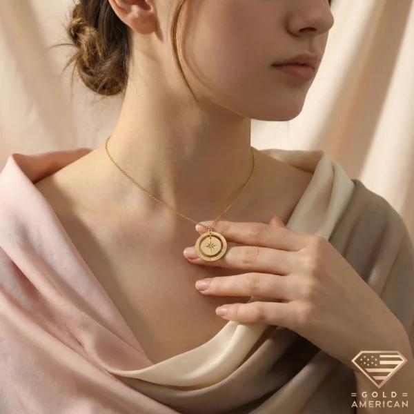 Custom 14k Gold Coordinates Necklace Model 3.4