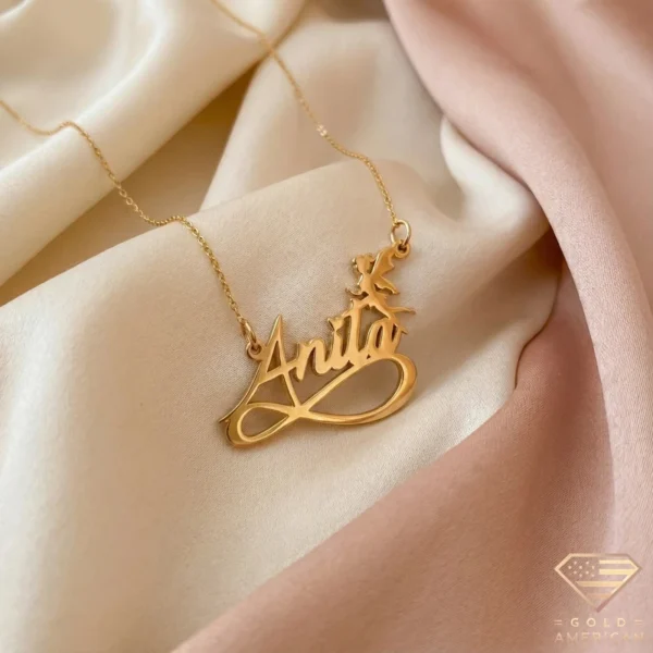 Custom Kids' Gold Fairy & Infinity Necklace