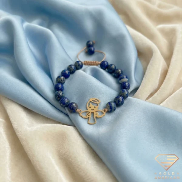 Gold Angel & Blue Lapis Bracelet for Kids
