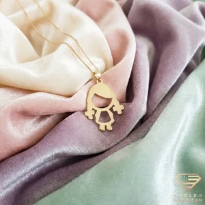 Gold Little Girl Silhouette Pendant Necklace