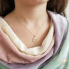 Gold Little Girl Silhouette Pendant Necklace Model