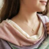 Gold Little Girl Silhouette Pendant Necklace Model 3.4