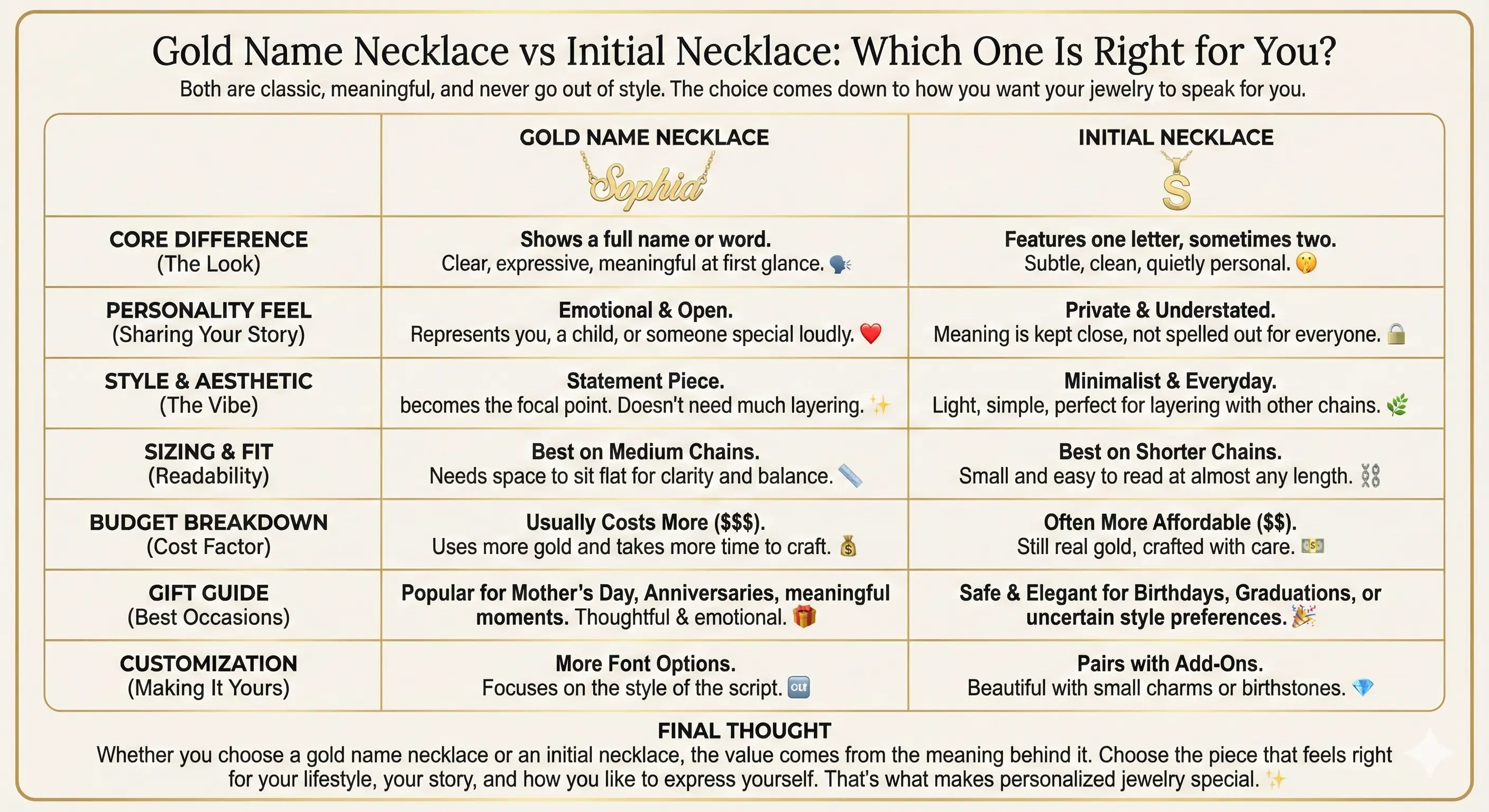 Gold Name Necklace vs Initial Necklace
