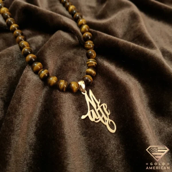 Gold Tangled Name Necklace for Men