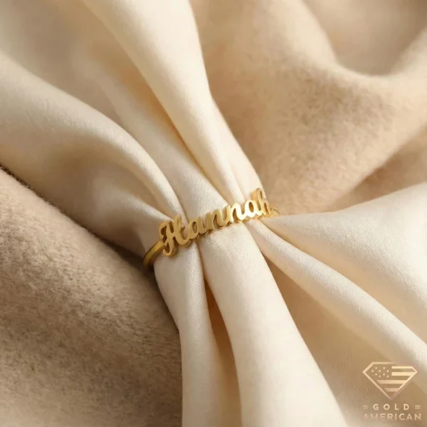 Golden Signature Gold Name Ring Hannah