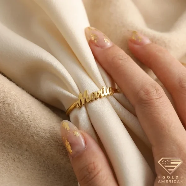 Golden Signature Gold Name Ring Maria