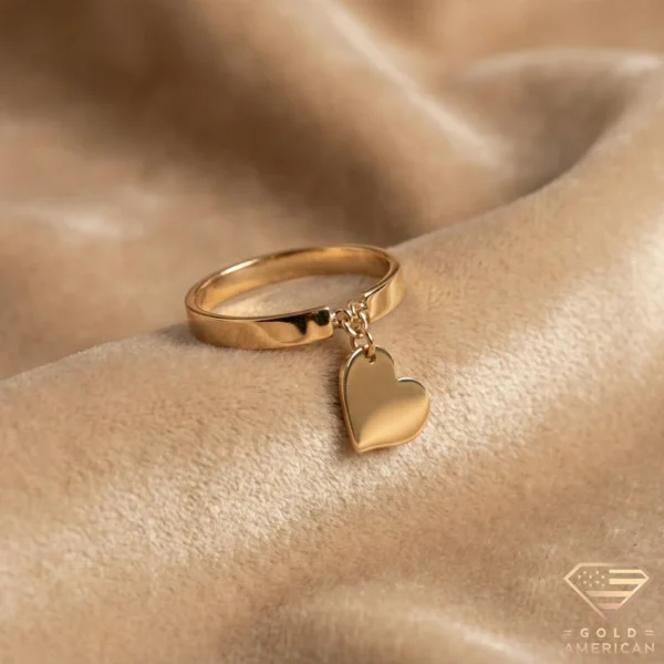 Heart Charm Gold Ring