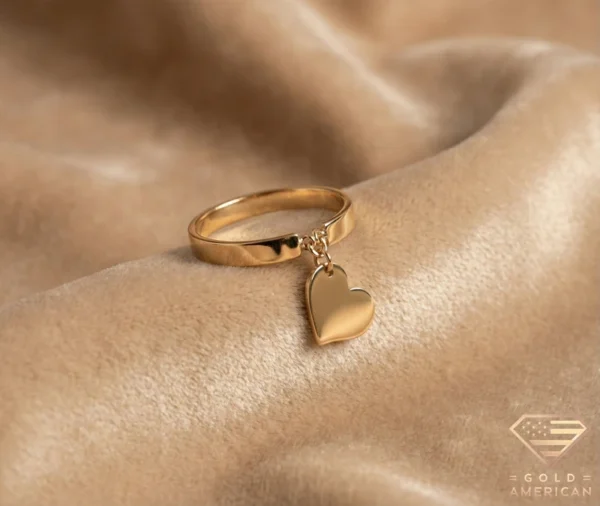 Heart Charm Gold Ring