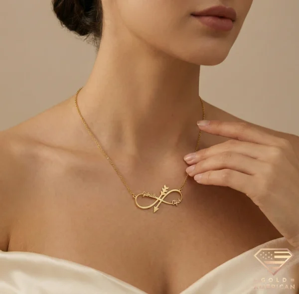 Infinity Arrow Custom Name Necklace Model