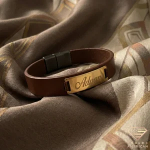 engraved gold bracelet for men