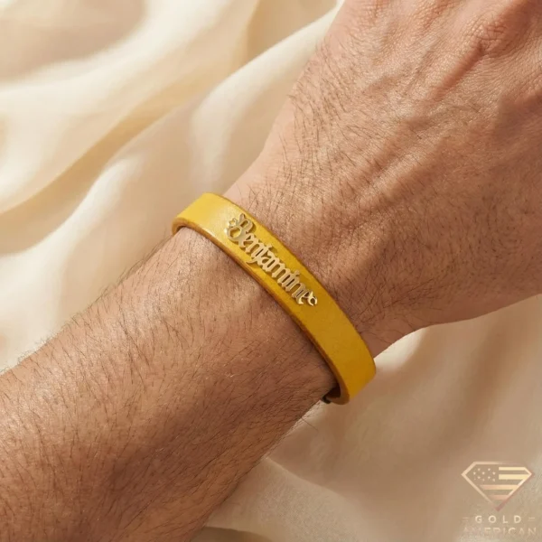 Leather-Gold-Custom-Name-Bracelet-Hand