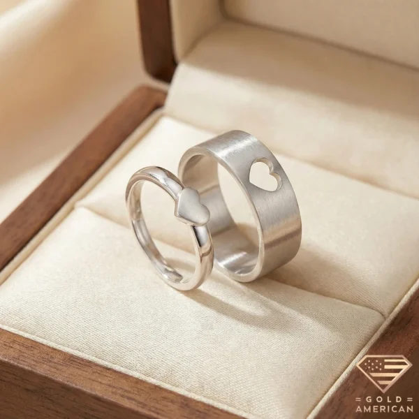 Matching Heart Wedding Rings